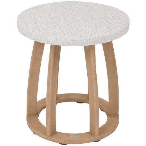 Mesa auxiliar de jardín redonda Lemindo 50 x 53cm en eucalipto - Hespéride