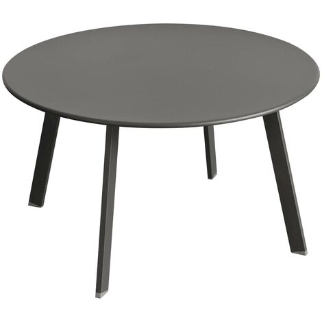 Mesa auxiliar de jardín redonda Saona Antracita - 70 x 40 cm - Hespéride