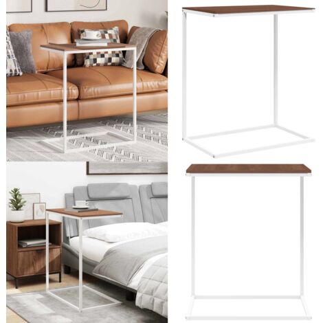 Mesa auxiliar de madera contrachapada blanco 55x35x66 cm - Mesa de centro - Mesa de madera contrachapada