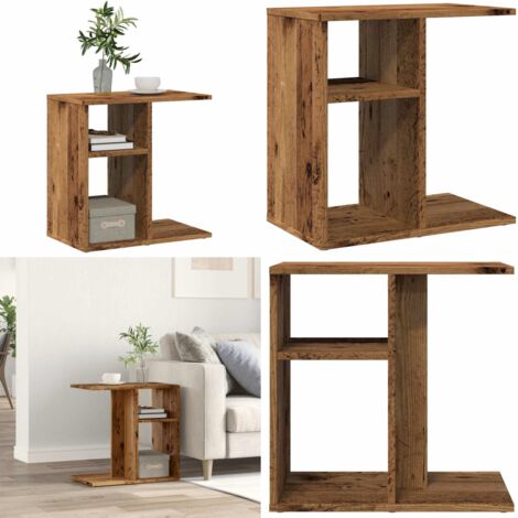 Mesa auxiliar de madera contrachapada envejecida 50x30x50 cm - Madera contrachapada - Almacenamiento