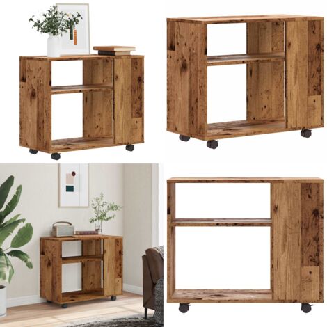 Mesa auxiliar de madera contrachapada envejecida 70x35x55 cm - Madera contrachapada - Almacenamiento