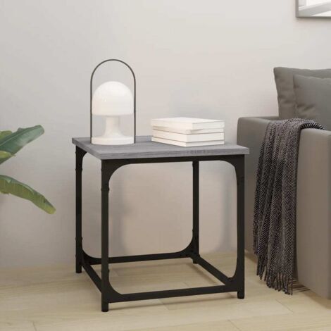 Mesa auxiliar de madera contrachapada gris  40x40x40 cm