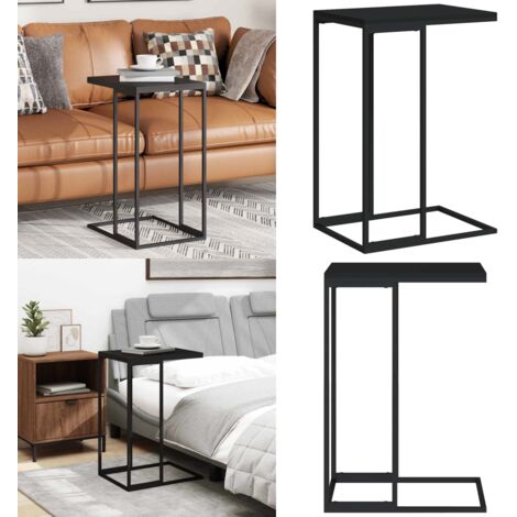 Mesa auxiliar de madera contrachapada negro 40x30x59 cm - Mesa de centro - Mesa de madera