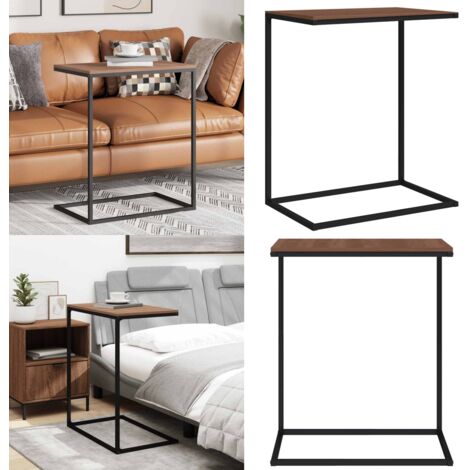 Mesa auxiliar de madera contrachapada negro 55x35x66 cm - Mesa de centro - Mesa de madera