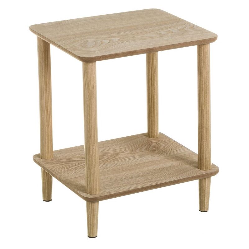 

Lolahome - Mesa auxiliar de madera de pino nórdica beige de 47x34x40 cm