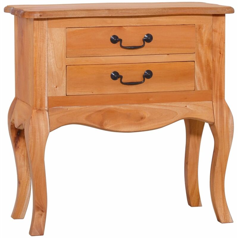 

vidaXL Mesa auxiliar de madera maciza de caoba 60x30x60 cm - Marrón