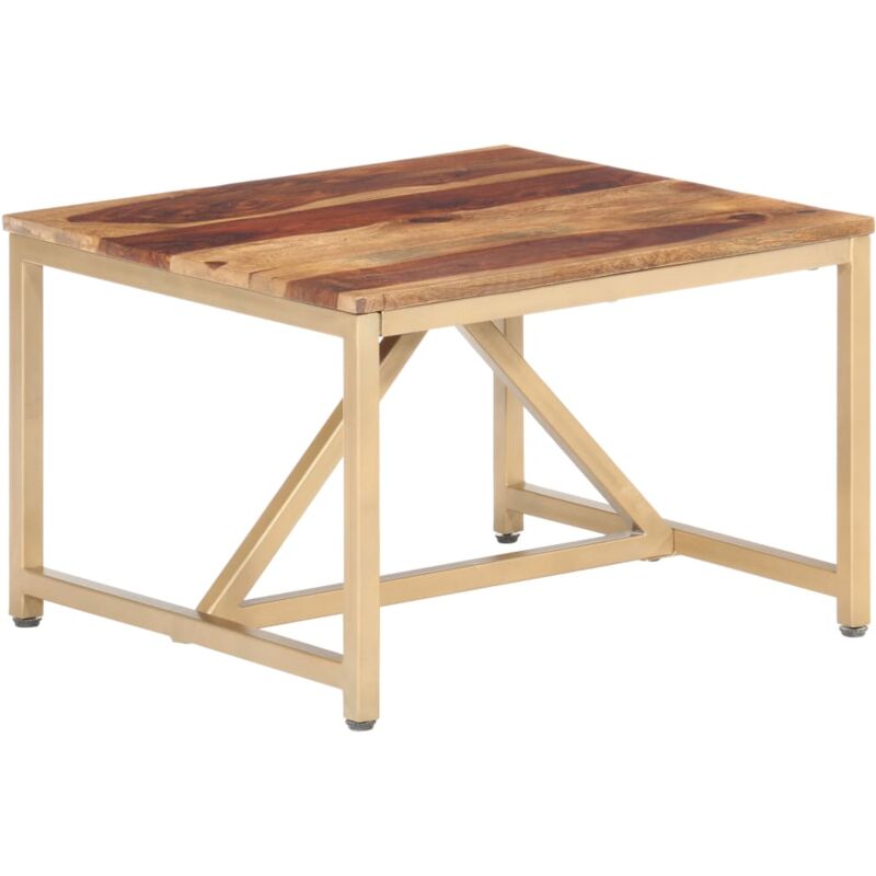 

vidaXL Madera Maciza de Sheesham Mesa Auxiliar 60x60x40 cm Natural - Marrón