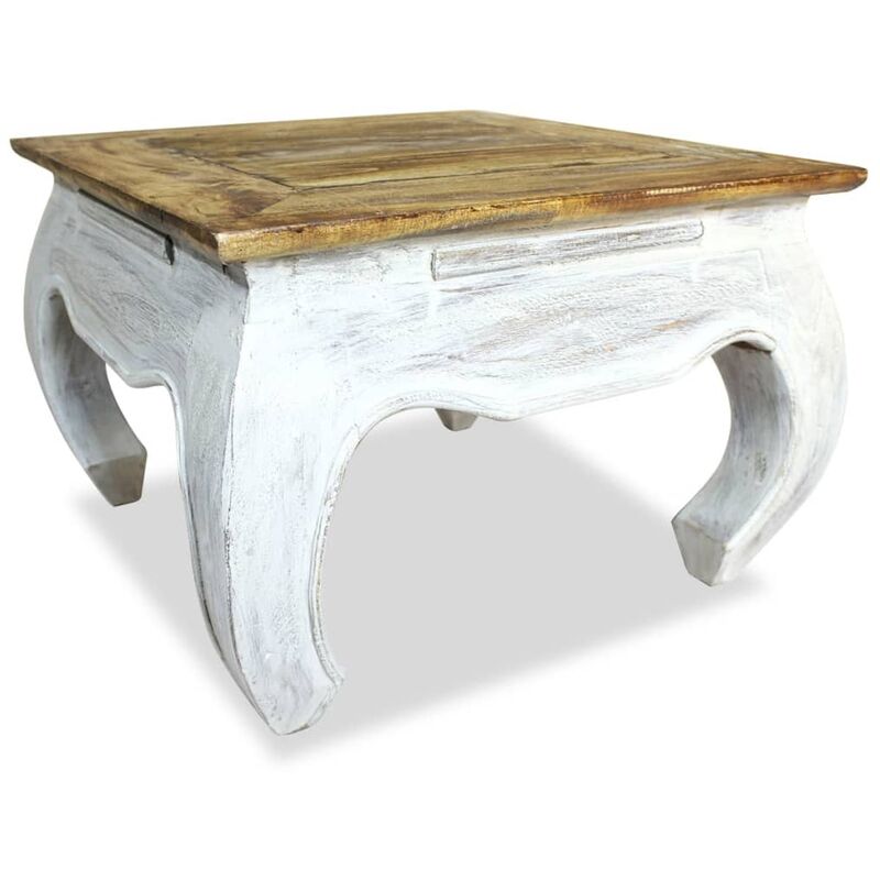 

Mesa auxiliar de madera maciza reciclada 50x50x35 cm