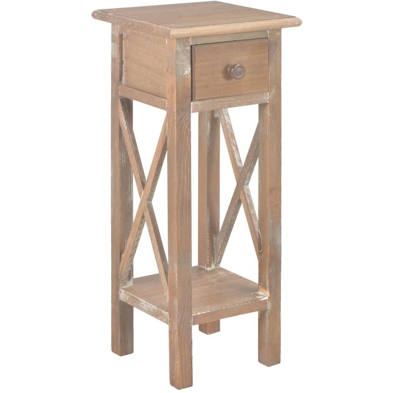 

Mesa auxiliar de madera marrón 27x27x65,5 cm - Marrón