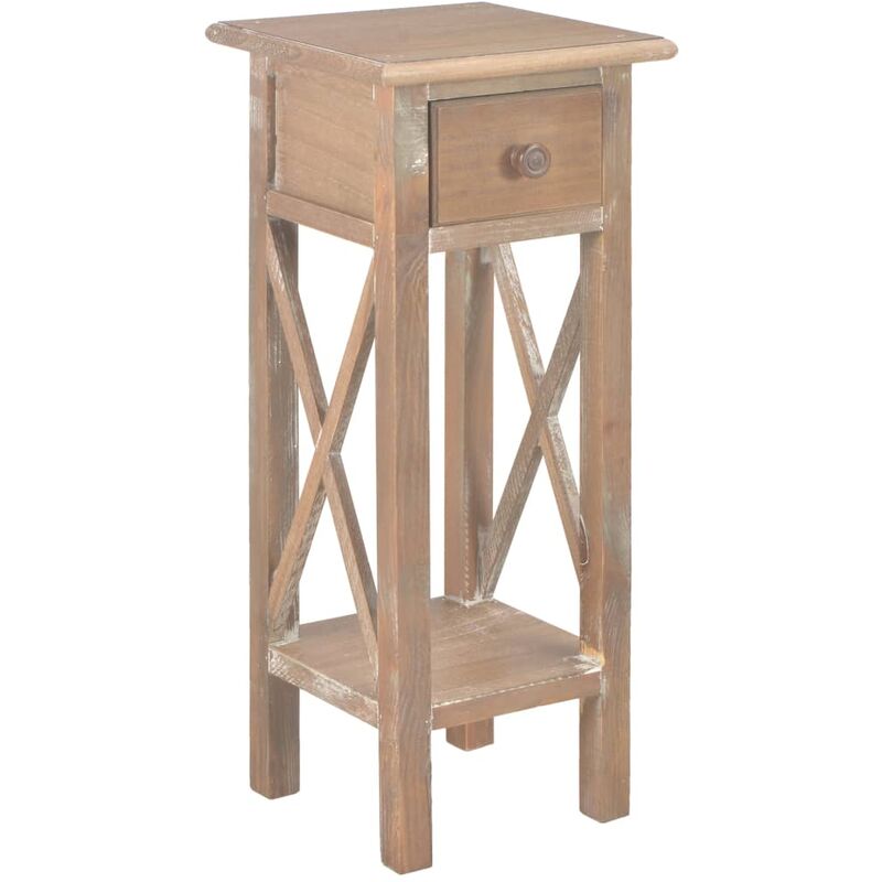 

Mesa auxiliar de madera marrón 27x27x65,5 cm