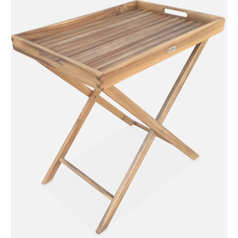

Alice's Garden - Mesa auxiliar de madera Murcia con bandeja desmontable de 68x44 cm - Madera