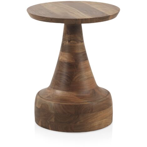 Mesa Auxiliar De Madera Natural De Acacia