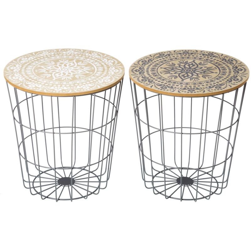 

Mesa auxiliar de madera gris de 42x40x40 cm. Compra mínima 2 unid