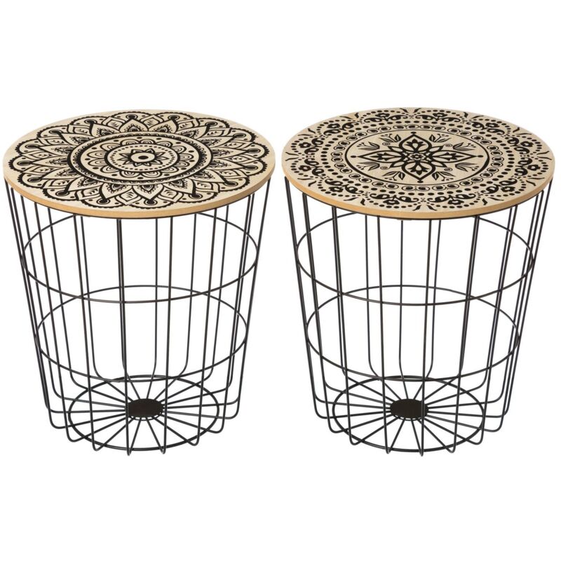 

Lolahome - Mesa auxiliar de madera negra de 42x40x40 cm. Compra mínima2 unid