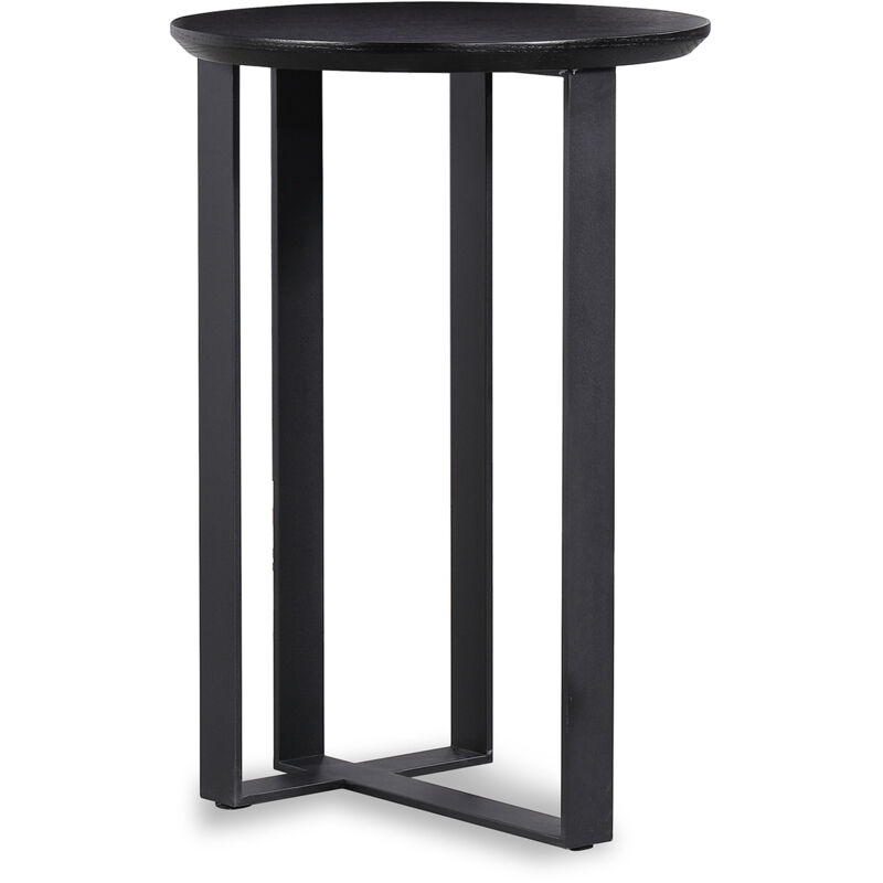 

parumm - Mesa Auxiliar de Madera y Metal Redonda Cox Pärumm Negra Ø45x67 cm