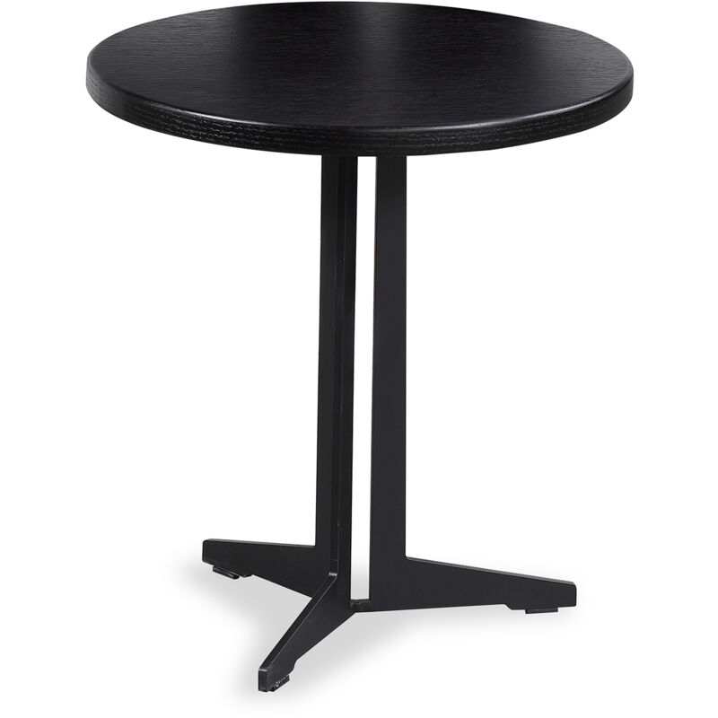 

parumm - Mesa Auxiliar de Madera y Metal Redonda Oslo Pärumm Negra Ø45x45 cm