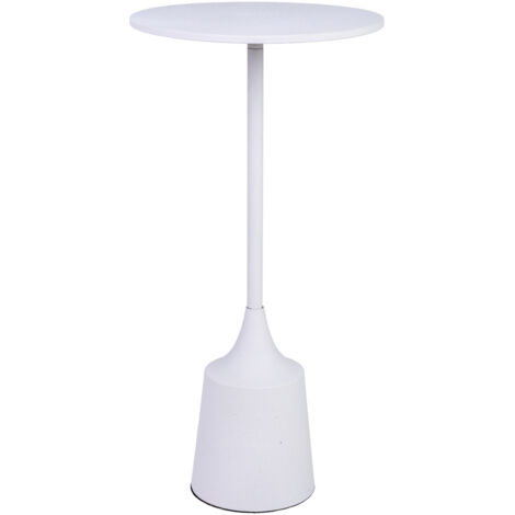 Mesa auxiliar de metal blanco 30x30x59.5h cm