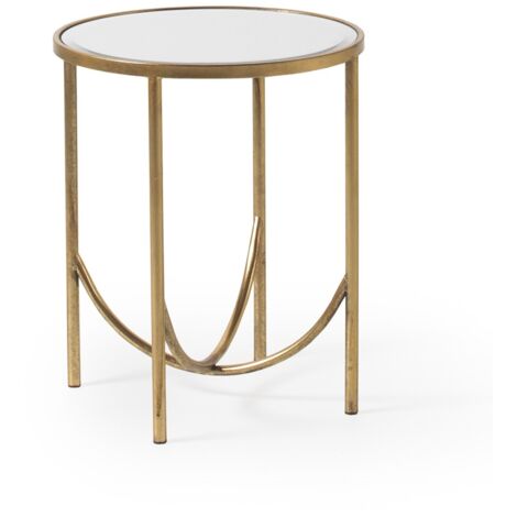 Mesa Auxiliar De Metal Dorado