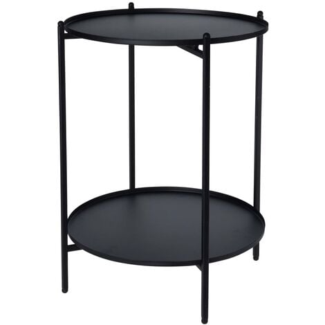 Mesa auxiliar de metal negra 50,5 cm H&S Collection - Negro