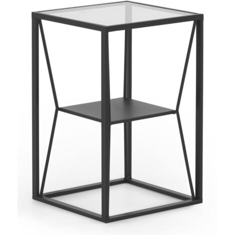 Mesa auxiliar de metal negro