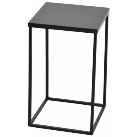 Mesa auxiliar de metal negro de diseño moderno 30x30x50 cm MED05124