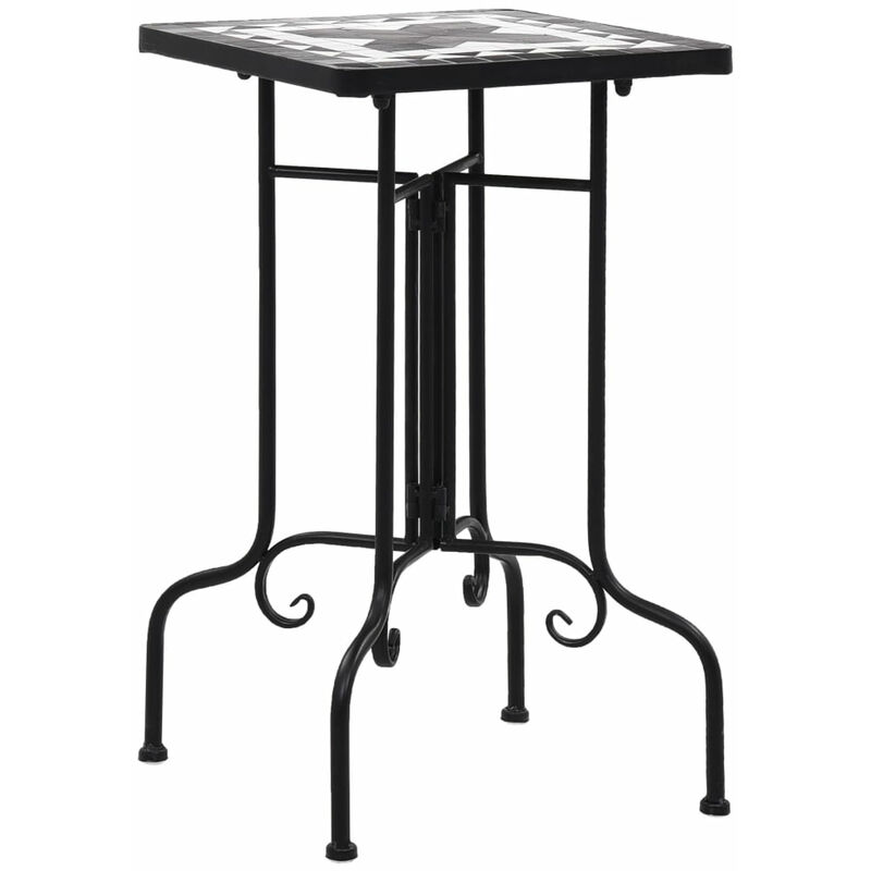 

Mesa auxiliar de mosaico ceramica negro y blanco