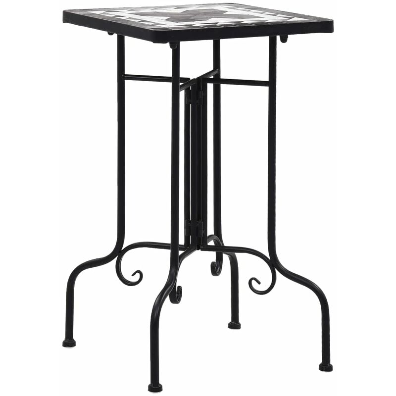 

Mesa auxiliar de mosaico cerámica negro y blanco