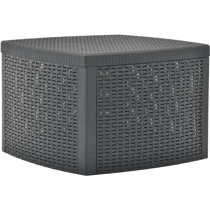 

vidaXL Mesa Auxiliar de Plástico 54x54x36,5 cm Gris Antracita - Antracita