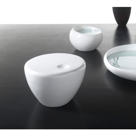 Mesa auxiliar de resina blanca 60x60x30 cm