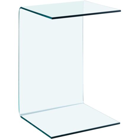 Mesa auxiliar de vidrio templado 40x40x60 cm