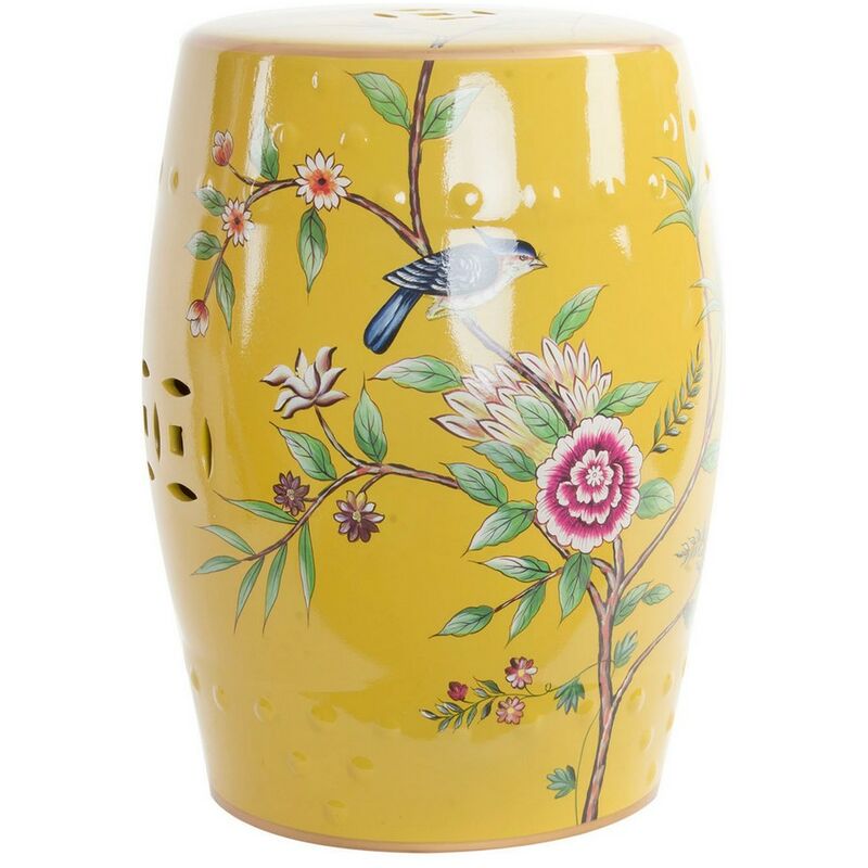 

Mesa Auxiliar DKD Home Decor Amarillo Porcelana Pájaros (35 x 35 x 45 cm)