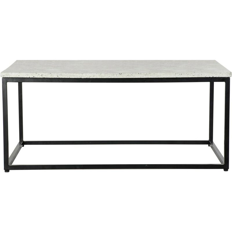 

Mesa auxiliar DKD Home Decor Blanco Negro Piedra Hierro (100 x 61 x 44 cm)