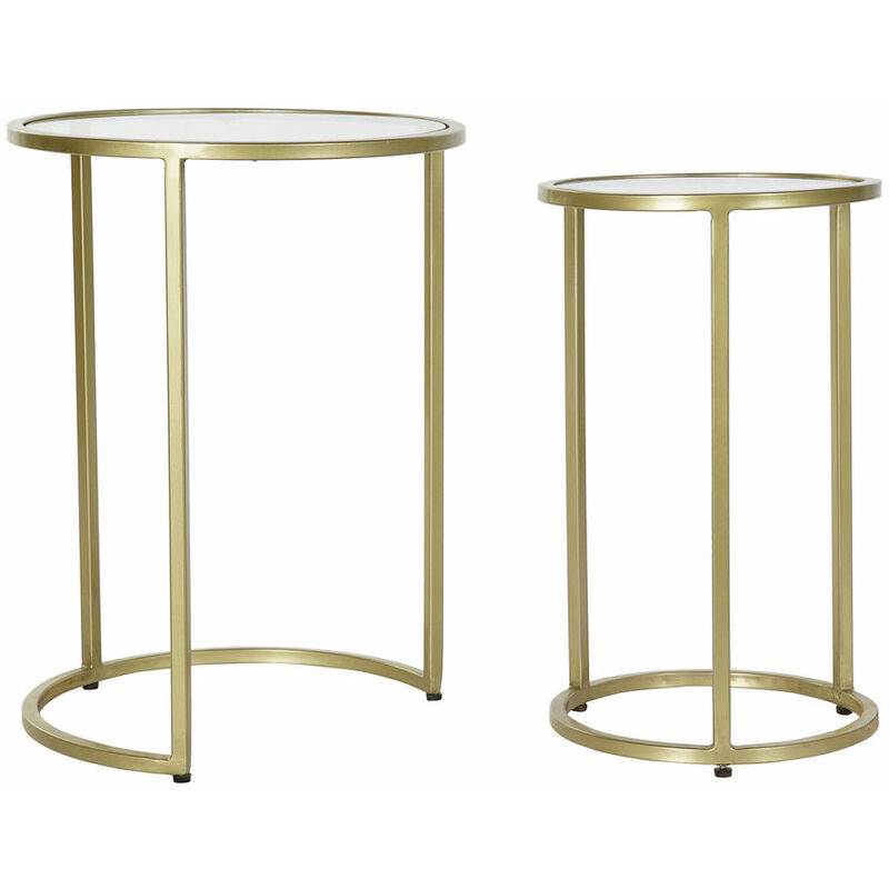

Mesa auxiliar DKD Home Decor Cristal Hierro Dorado (2 pcs) (30.5 x 30.5 x 50 cm) (40.5 x 40.5 x 55.5 cm)