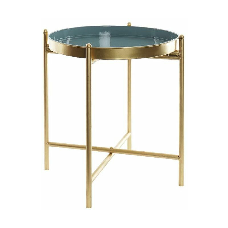 

Mesa auxiliar DKD Home Decor Dorado Metal Turquesa (33 x 33 x 40 cm)