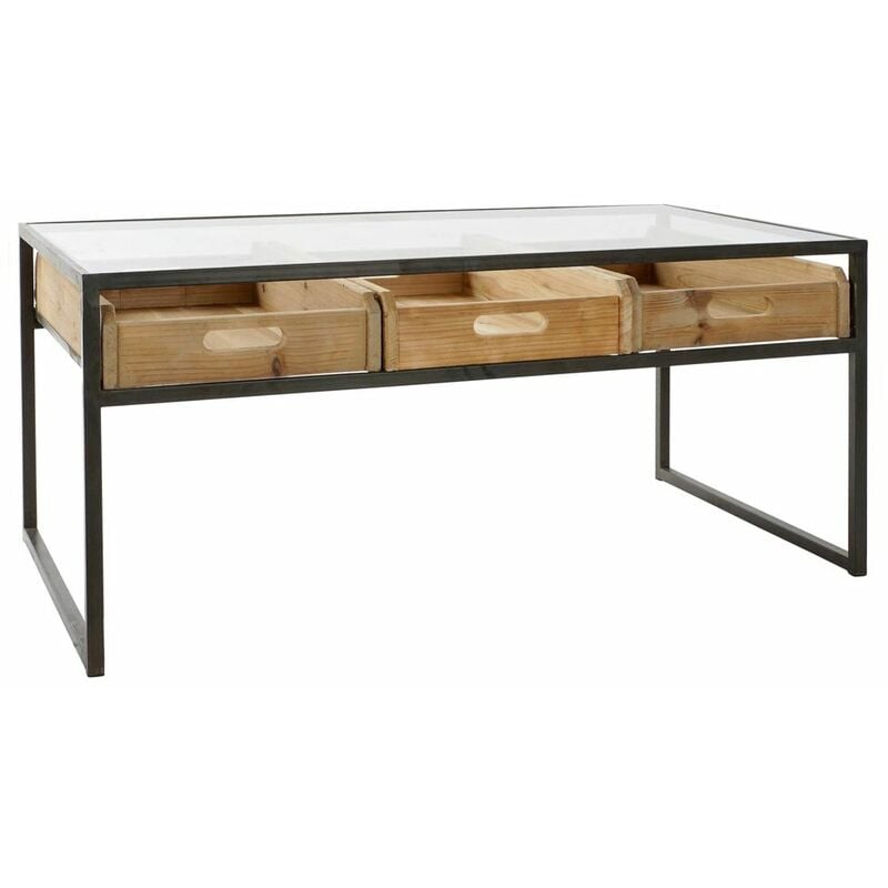 

Mesa auxiliar DKD Home Decor Madera Metal Cristal (110 x 60 x 48 cm)