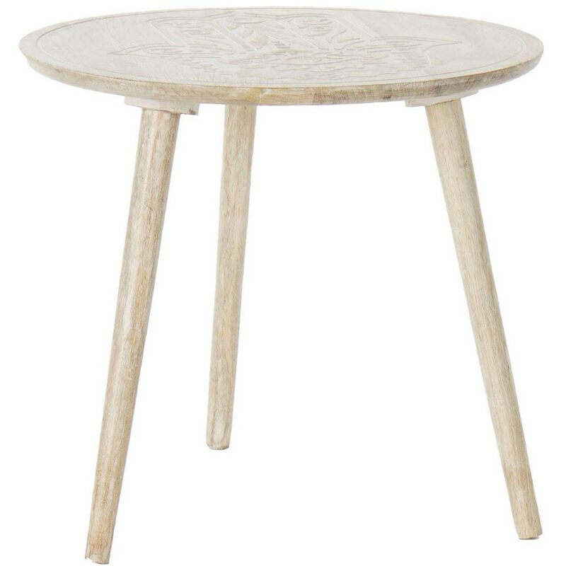 

Mesa auxiliar DKD Home Decor Marrón Mandala Madera de mango (50 x 50 x 48 cm)