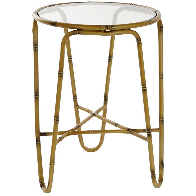 

Mesa auxiliar DKD Home Decor Marrón Metal Cristal (43 x 43 x 60 cm)