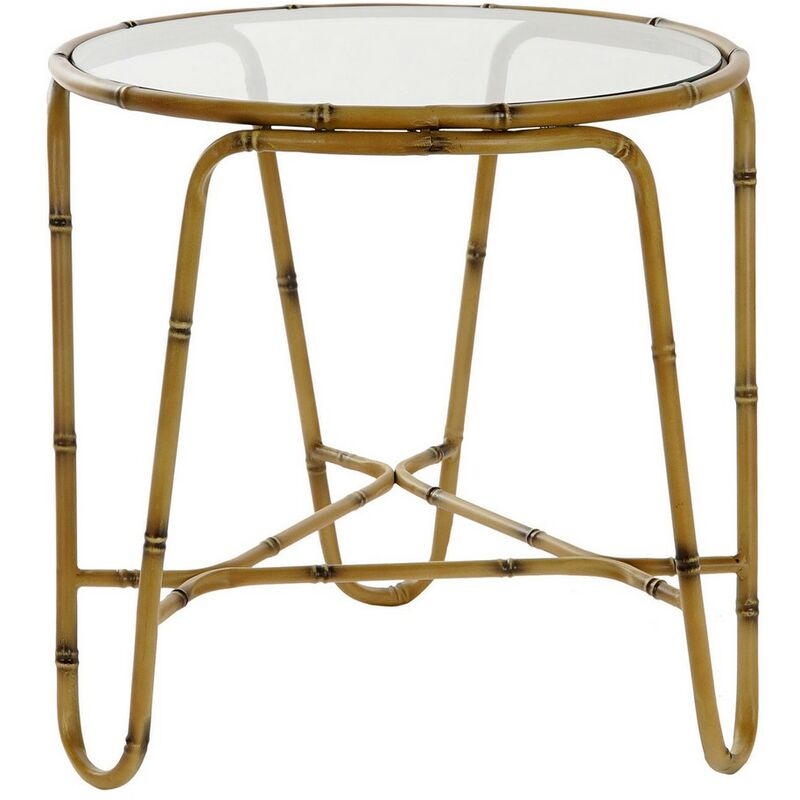 

Mesa auxiliar DKD Home Decor Marrón Metal Cristal (51 x 51 x 52 cm)