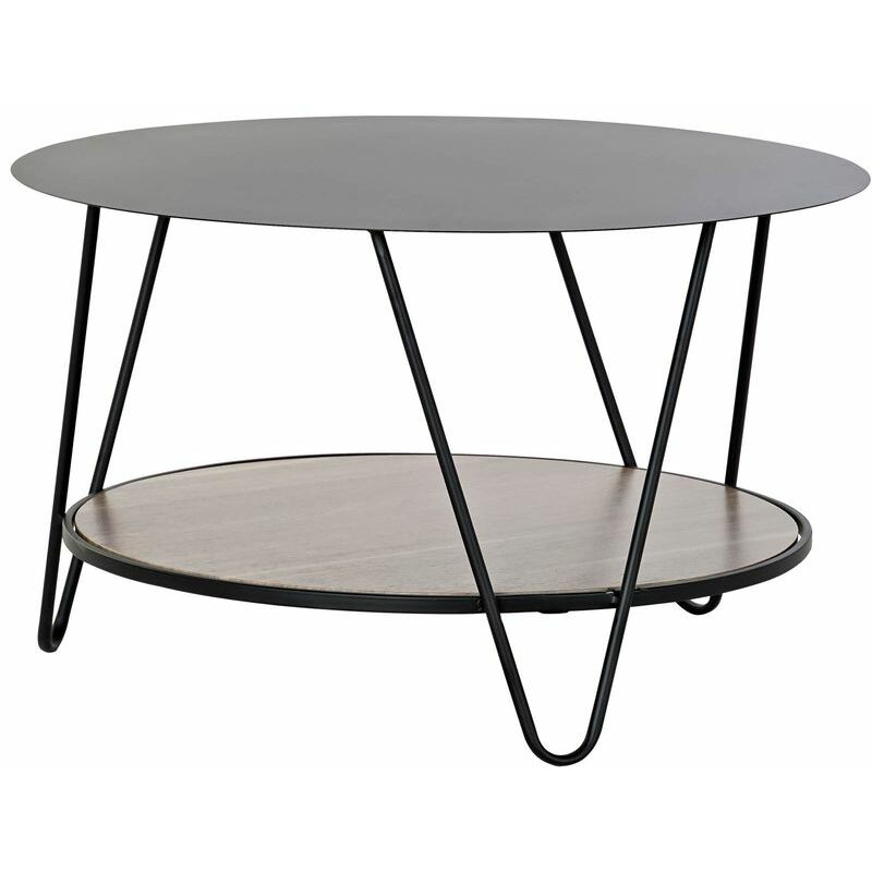 

Mesa auxiliar DKD Home Decor Marrón Negro Madera Metal (65 x 65 x 39 cm)