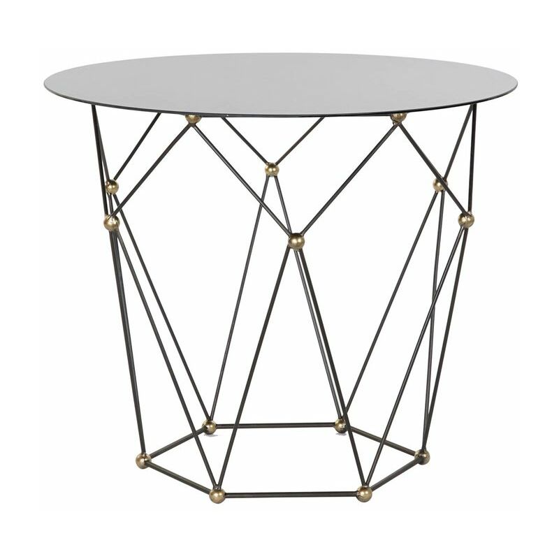 

Mesa auxiliar DKD Home Decor Negro Metal Cristal Dorado (70 x 70 x 60 cm)
