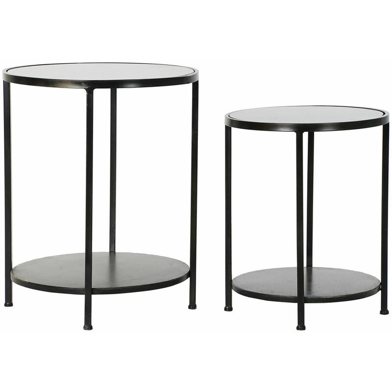 

Mesa auxiliar DKD Home Decor Negro Metal Cristal (2 pcs) (40 x 40 x 50 cm) (48 x 48 x 60 cm)