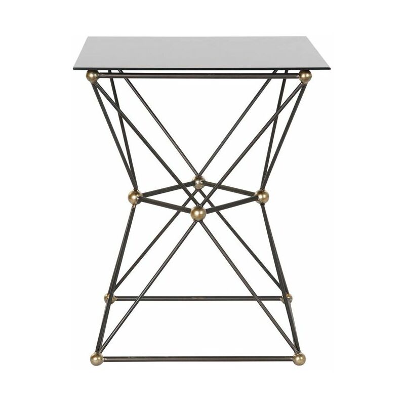 

Mesa auxiliar DKD Home Decor Negro Metal Cristal Dorado (45 x 45 x 55.5 cm)