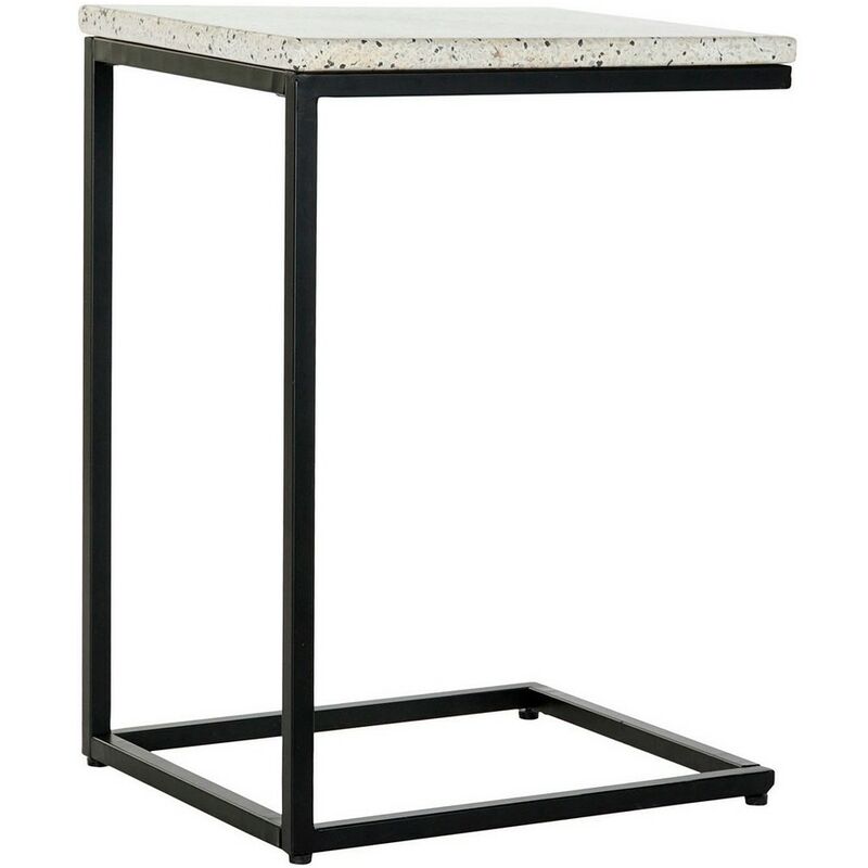 

Mesa auxiliar DKD Home Decor Blanco Negro Piedra Hierro (40 x 46 x 65 cm)