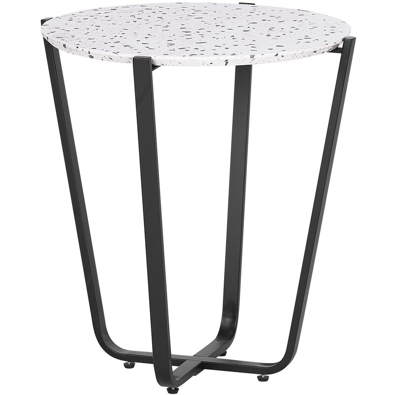 

Mesa auxiliar efecto terrazo blanco/negro VALERA