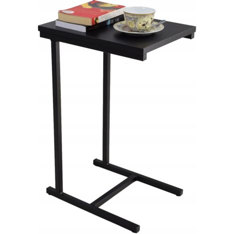 Mesa auxiliar EKO fabricada con perfiles negros.