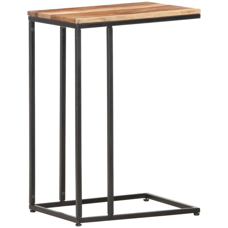 

vidaXL Mesa Auxiliar 35x45x65 cm de Madera Maciza Sheesham Marrón Negro - Marrón