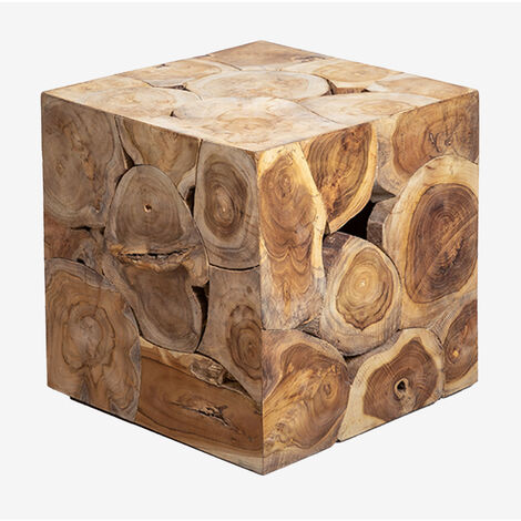 Mesa Auxiliar en Madera Grook SKLUM Marrón Madera Natural - Marrón Madera Natural