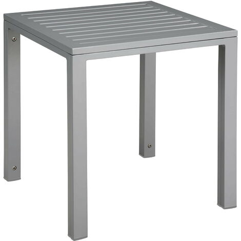 Mesa auxiliar exterior 50x50 gris CUBIC garbar
