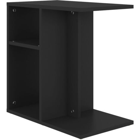 Mesa auxiliar extremo de sofá horizontal o vertical 50 x 30 x 50 cm madera contrachapada negra DEC032491