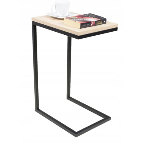 Mesa auxiliar fabricada con perfiles de Roble Negro Sonoma